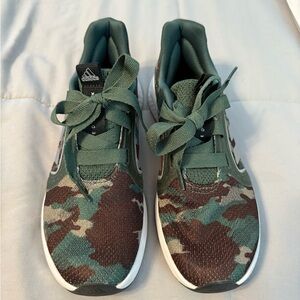 Adidas Green and Brown Camouflage Sneakers